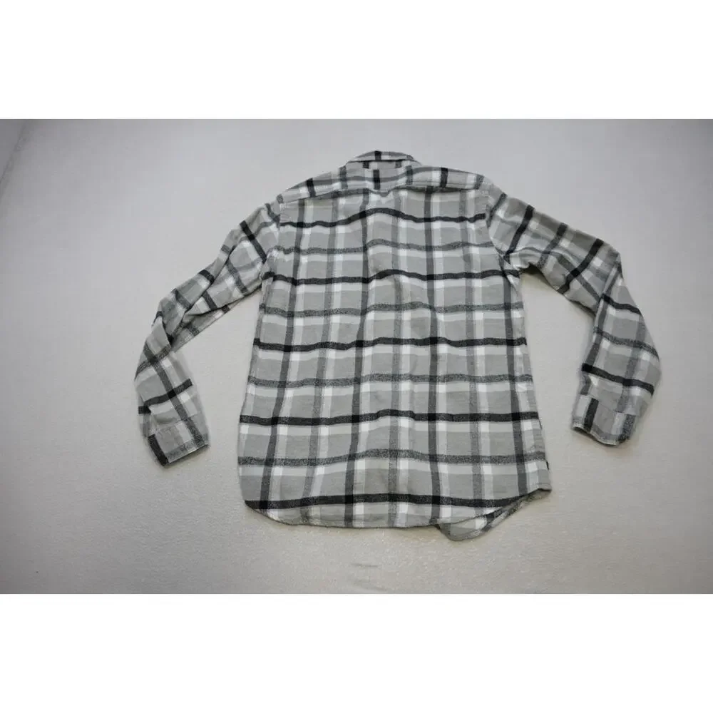 J Crew Classic Fit Flannel Camp Shirt Button Up Plaid Long Sleeve Mens Sz Medium